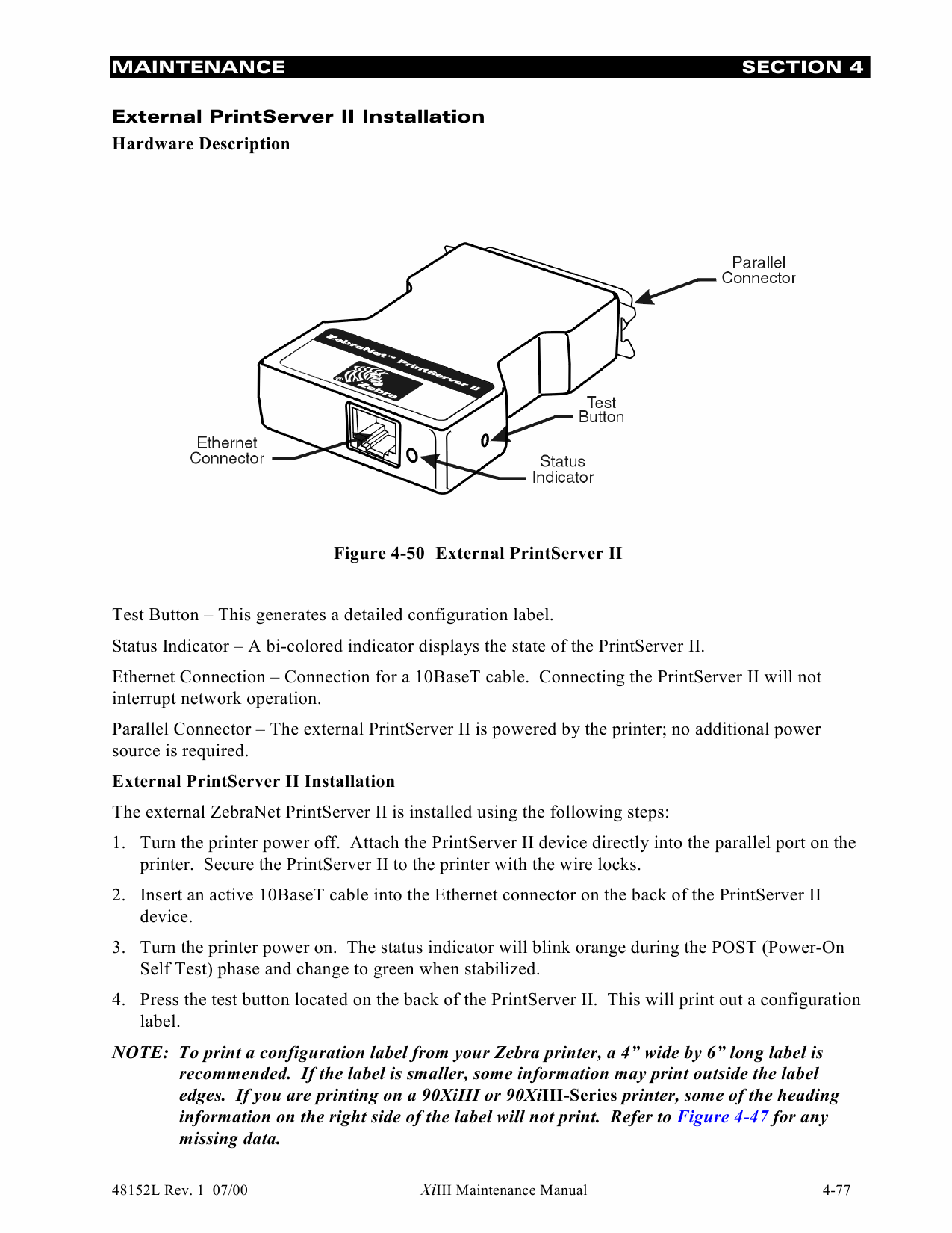 Zebra Label 90 96 140 170 220 XiIII Maintenance Service Manual-5